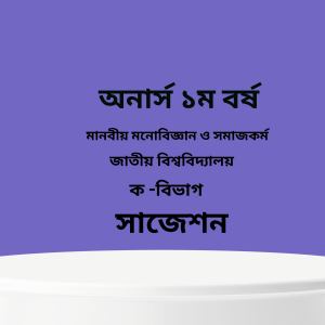 মানবীয় মনোবিজ্ঞান ও সমাজকর্ম সাজেশন